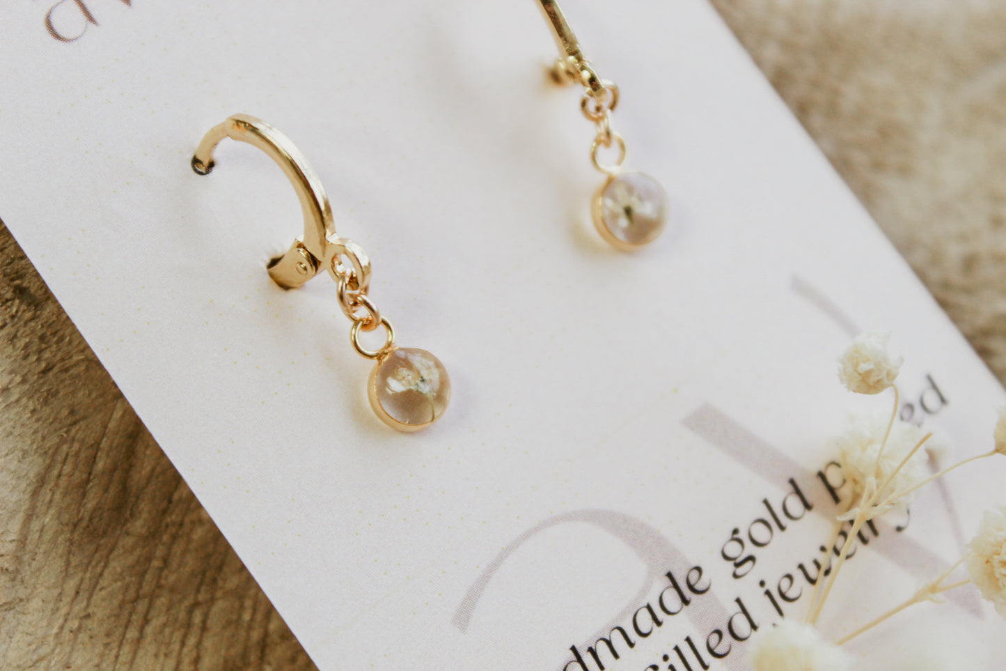 Tiny Queen Ann’s Lace Blossom Huggies