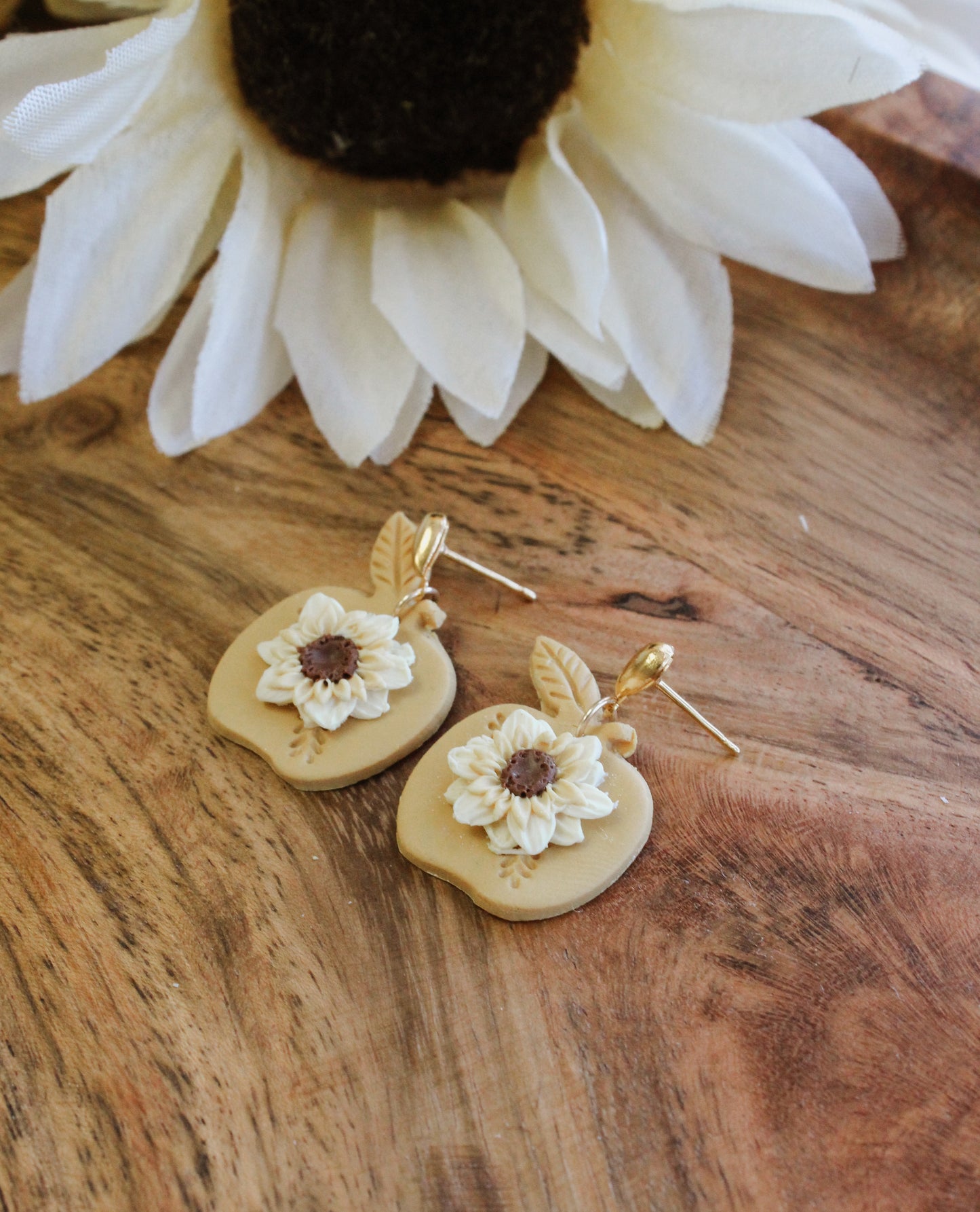 Golden Apple Drop Earrings