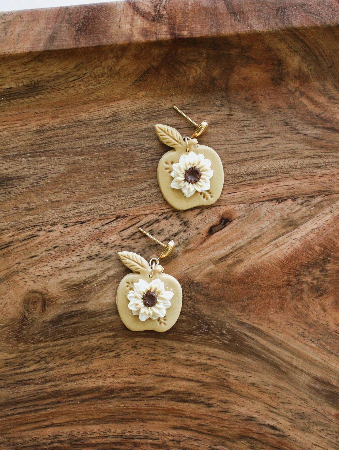 Golden Apple Drop Earrings
