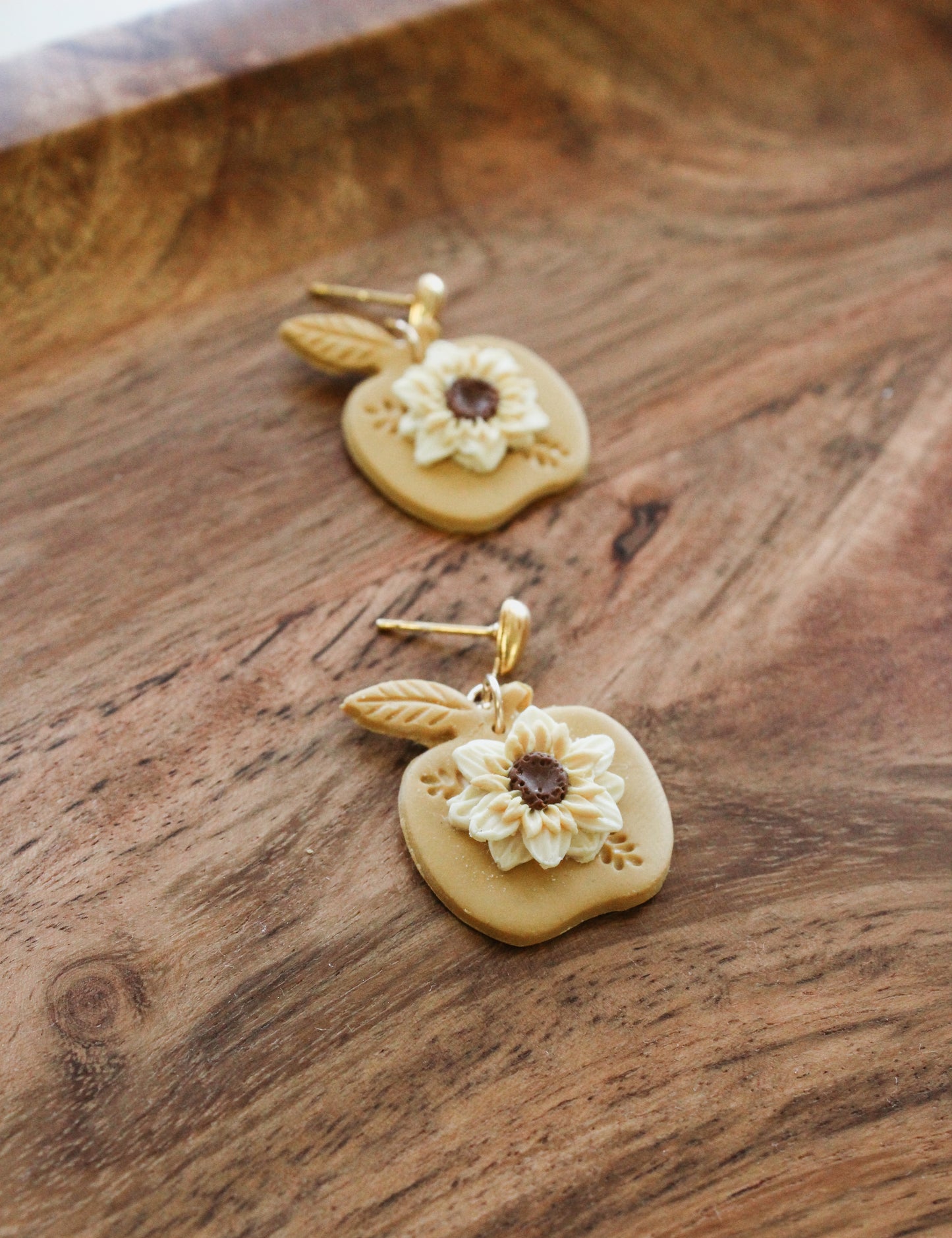 Golden Apple Drop Earrings