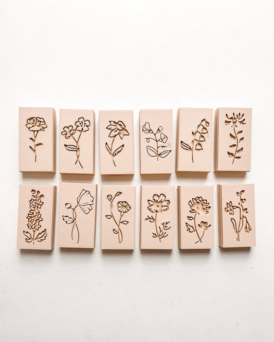 Birth Flower Clay Embossing Stamps (Full Set)