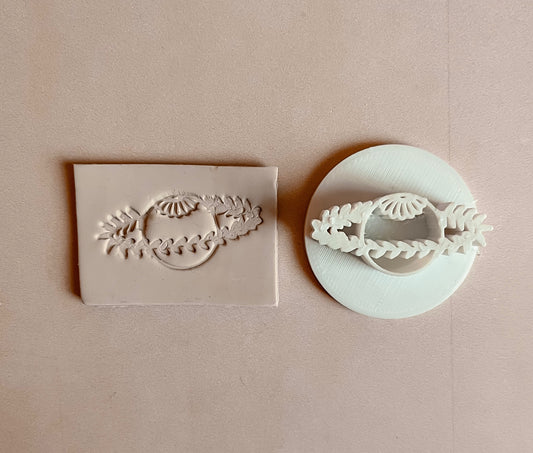 Floral Saturn Polymer Clay Stamp