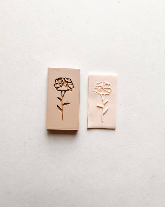 Carnation Embossing Clay Stamp - January Birth Flower