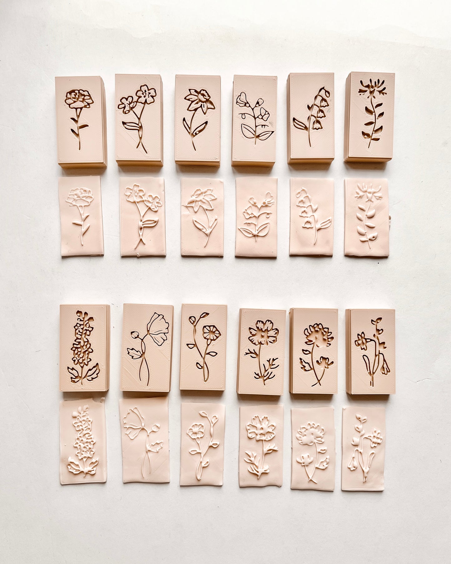 Birth Flower Clay Embossing Stamps (Full Set)