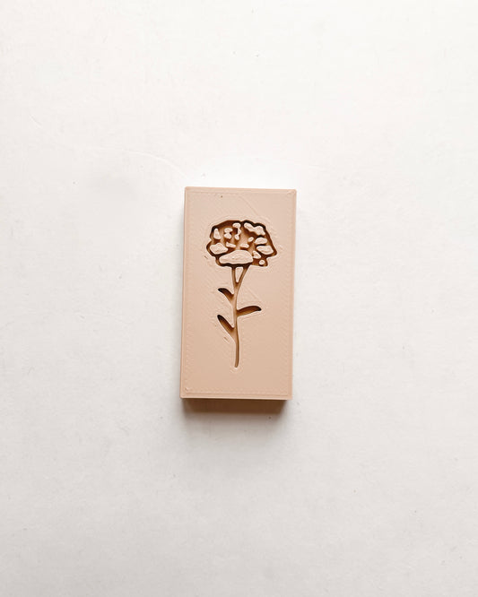 Carnation Embossing Clay Stamp - January Birth Flower