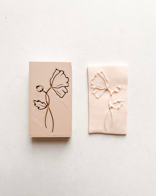 Poppy Embossing Clay Stamp - August Birth Flower