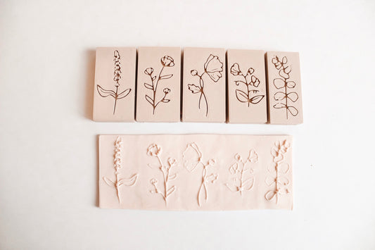 Full Set - Flower Embossing Clay Texture Stamps