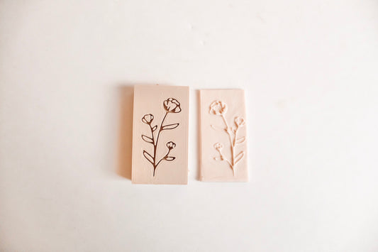 Peony Embossing Clay Texture Stamp