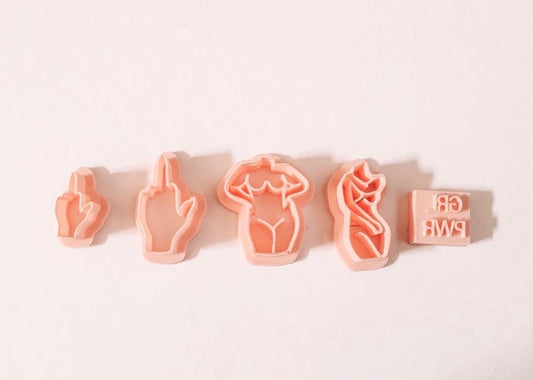 Full Set - Girl Power Polymer Clay Cutters & Stamp