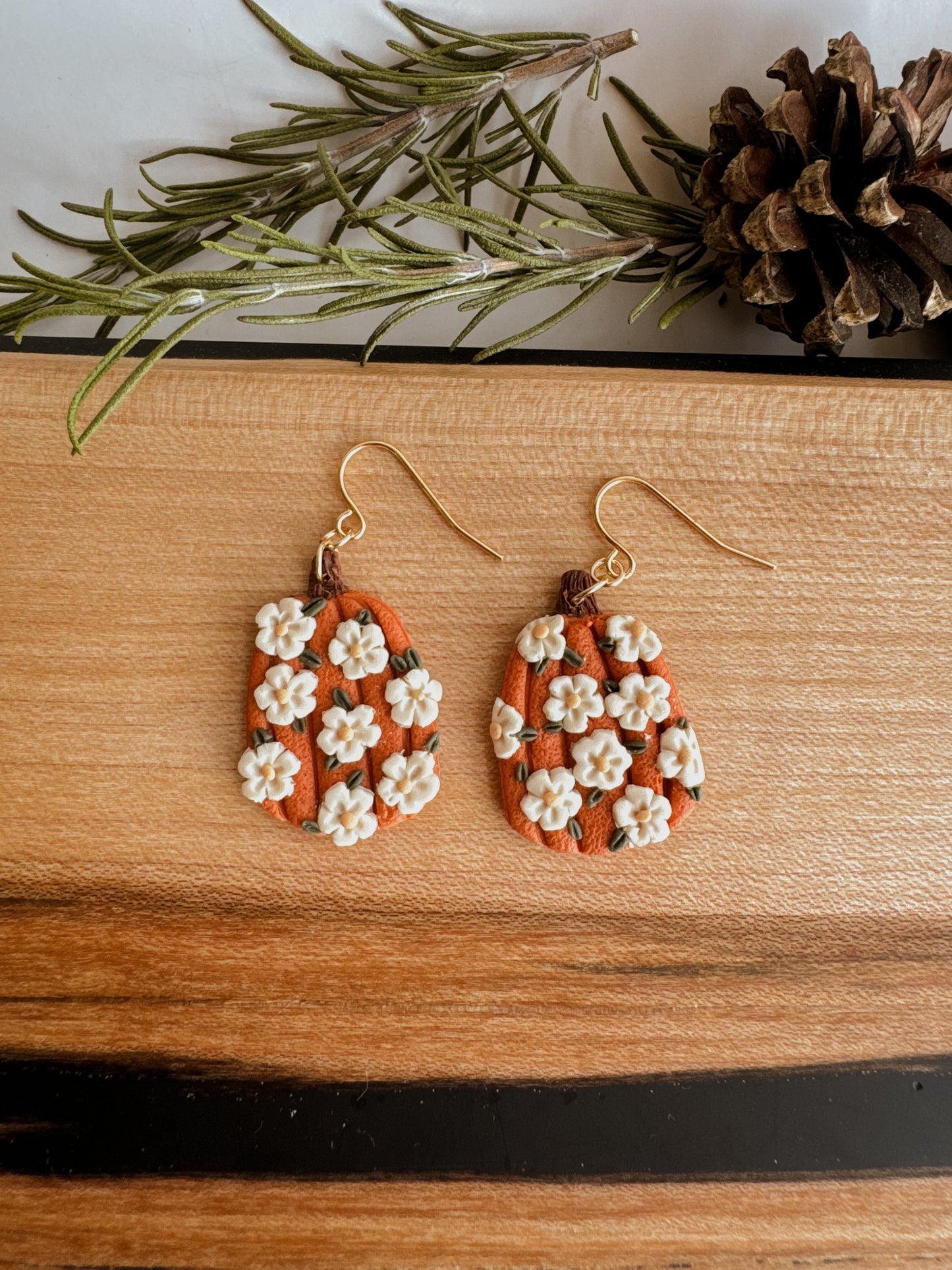 Floral Pumpkin Dangles