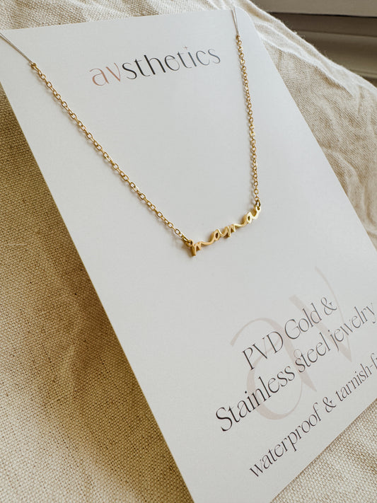 “Mama” Script Necklace