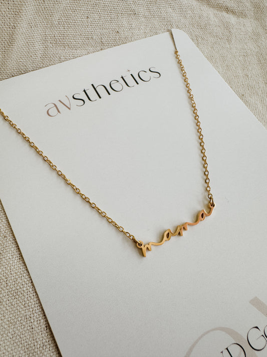 “Mama” Script Necklace