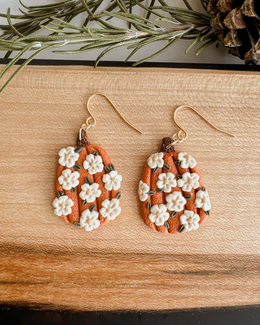 Floral Pumpkin Dangles