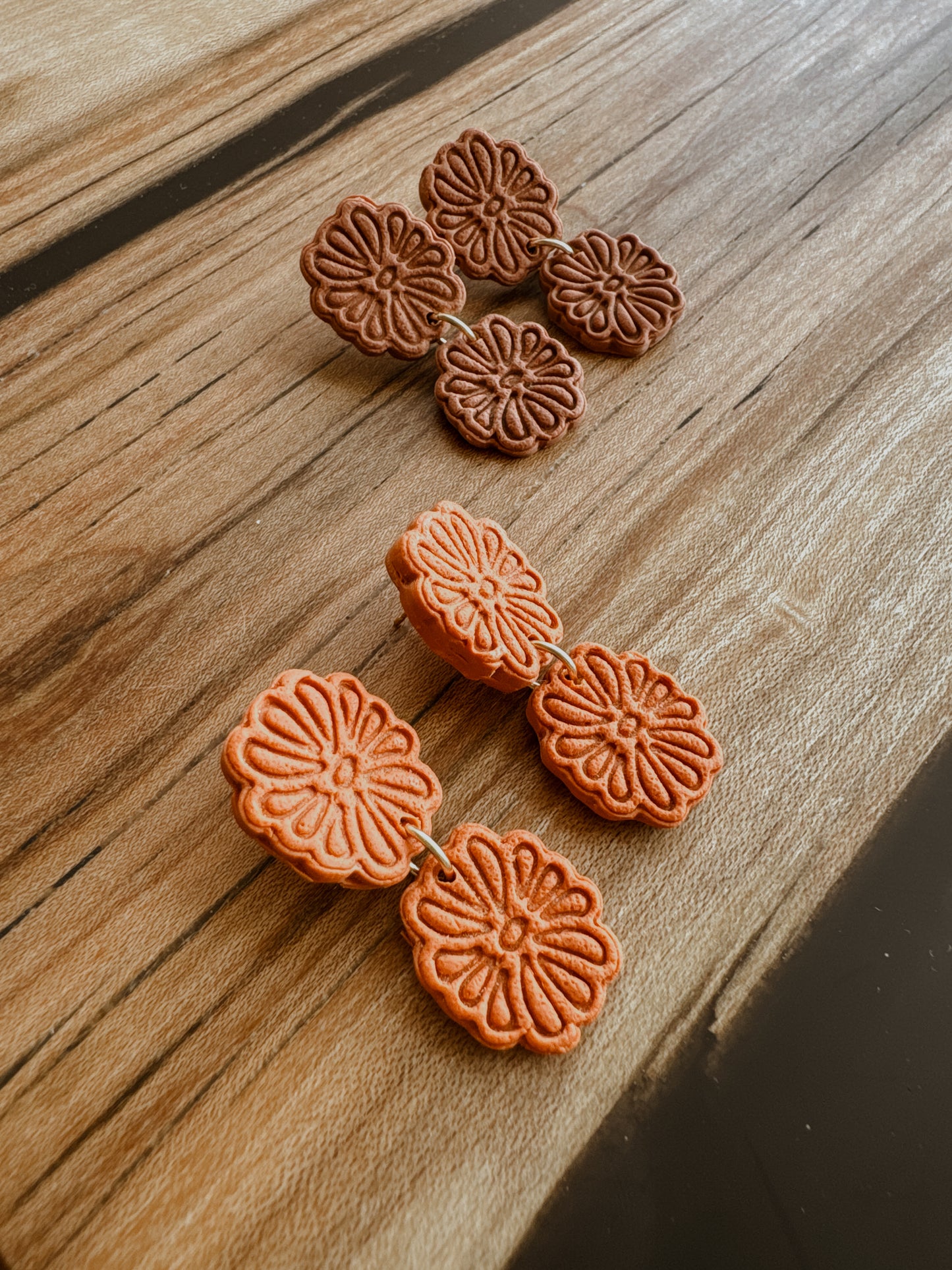 “Matisse” Stacked Flowers - Burnt Orange