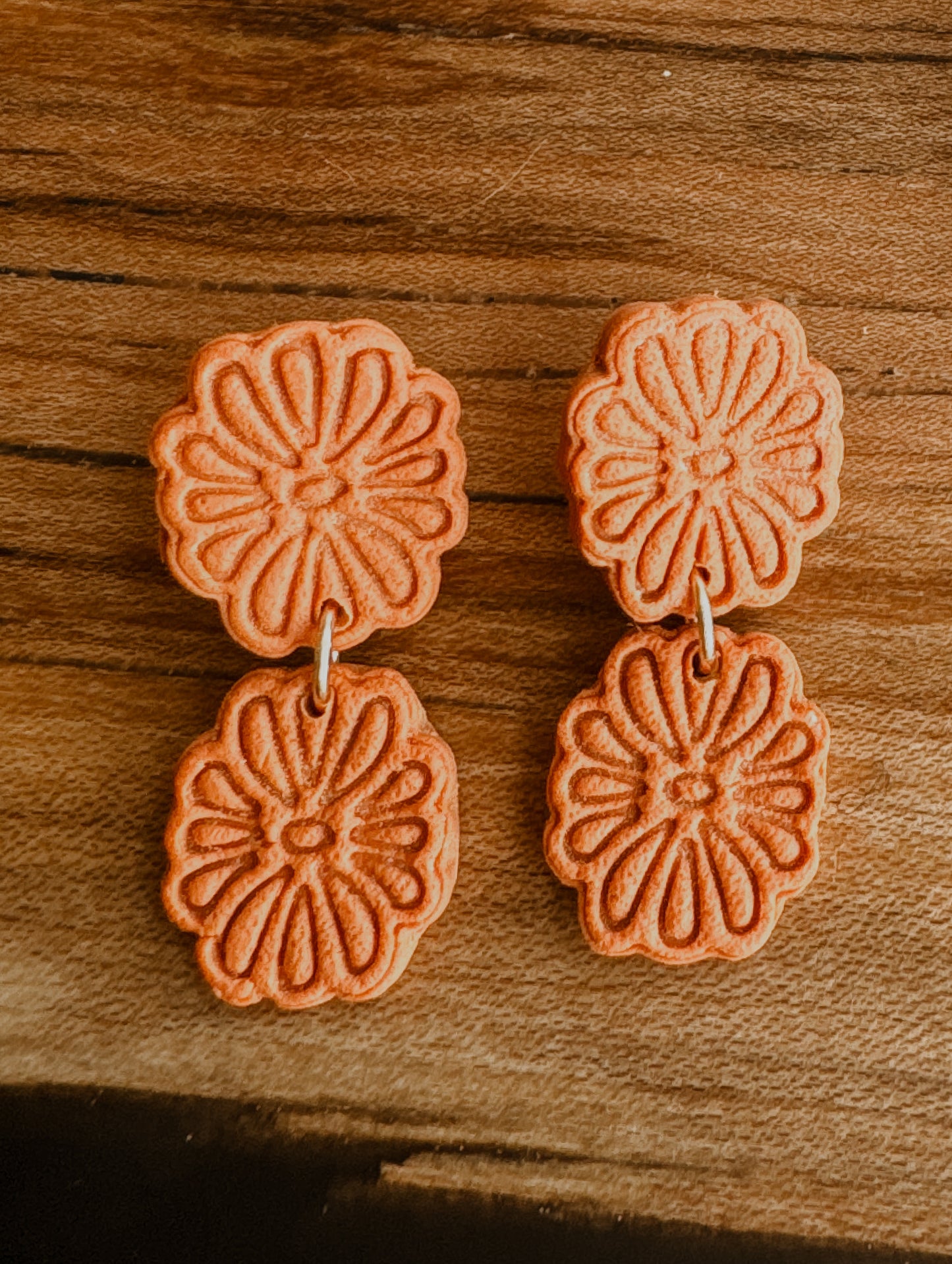 “Matisse” Stacked Flowers - Burnt Orange