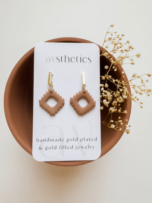 Terracotta Aztec Hoops