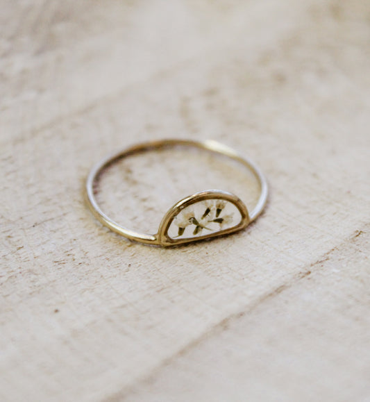 Queen Ann’s Lace Semicircle Ring - Gold Filled