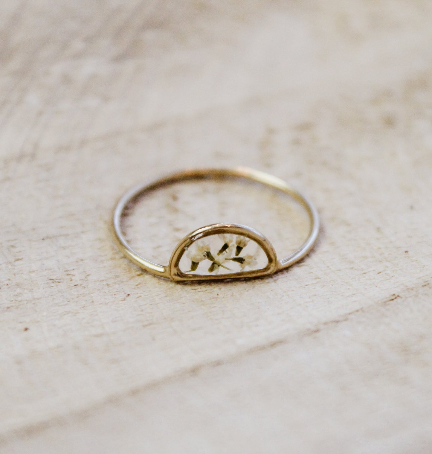 Queen Ann’s Lace Semicircle Ring - Gold Filled