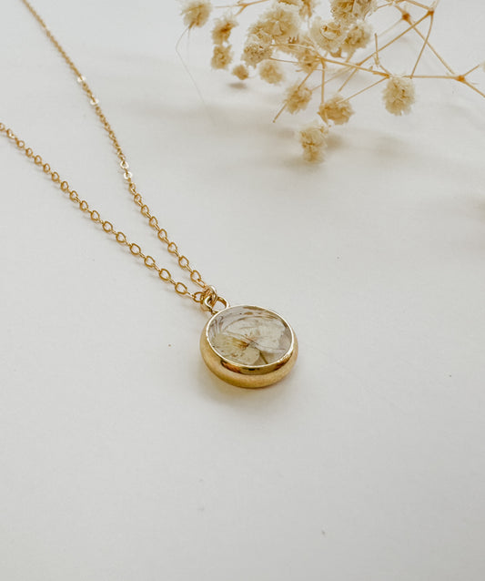 Round Spirea Blossom Necklace