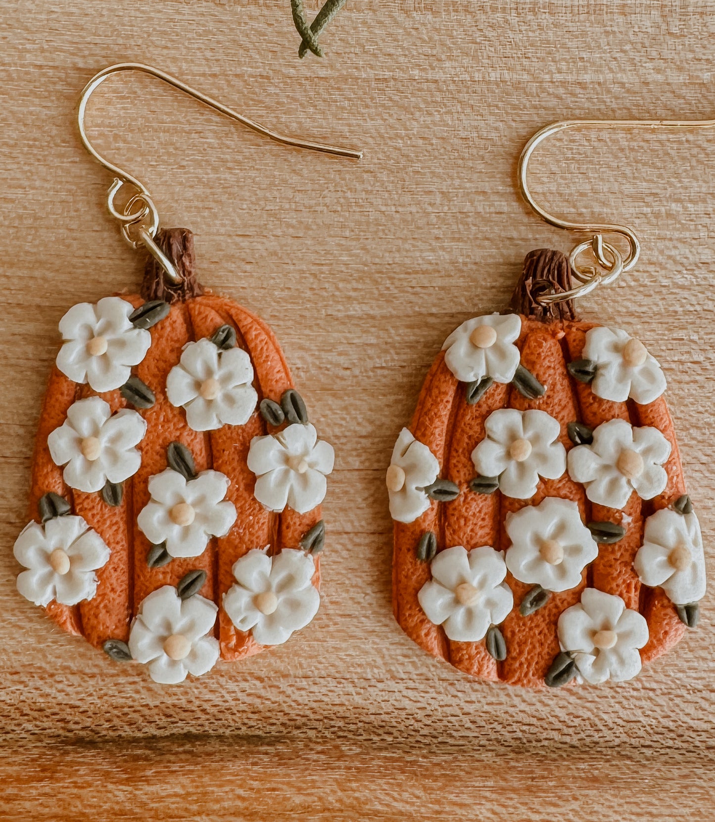 Floral Pumpkin Dangles