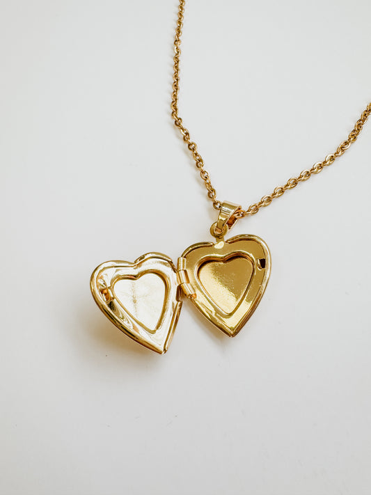 Vintage-Style Heart Locket Necklace