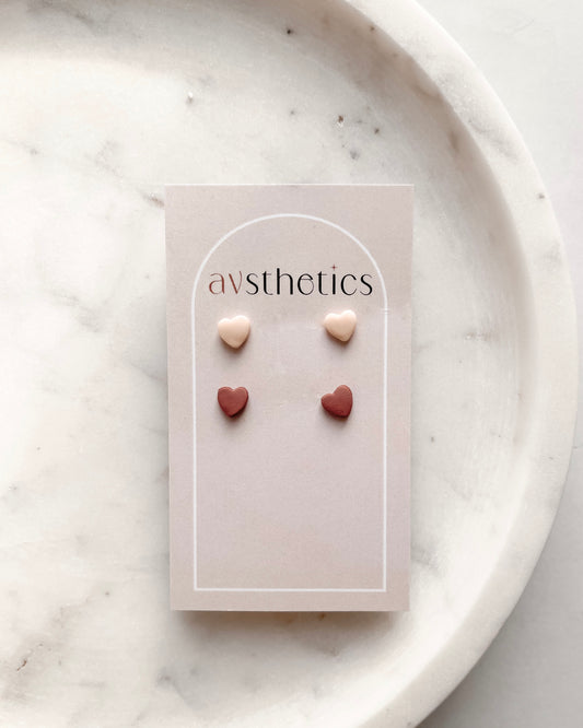 Mini Heart Stud Set