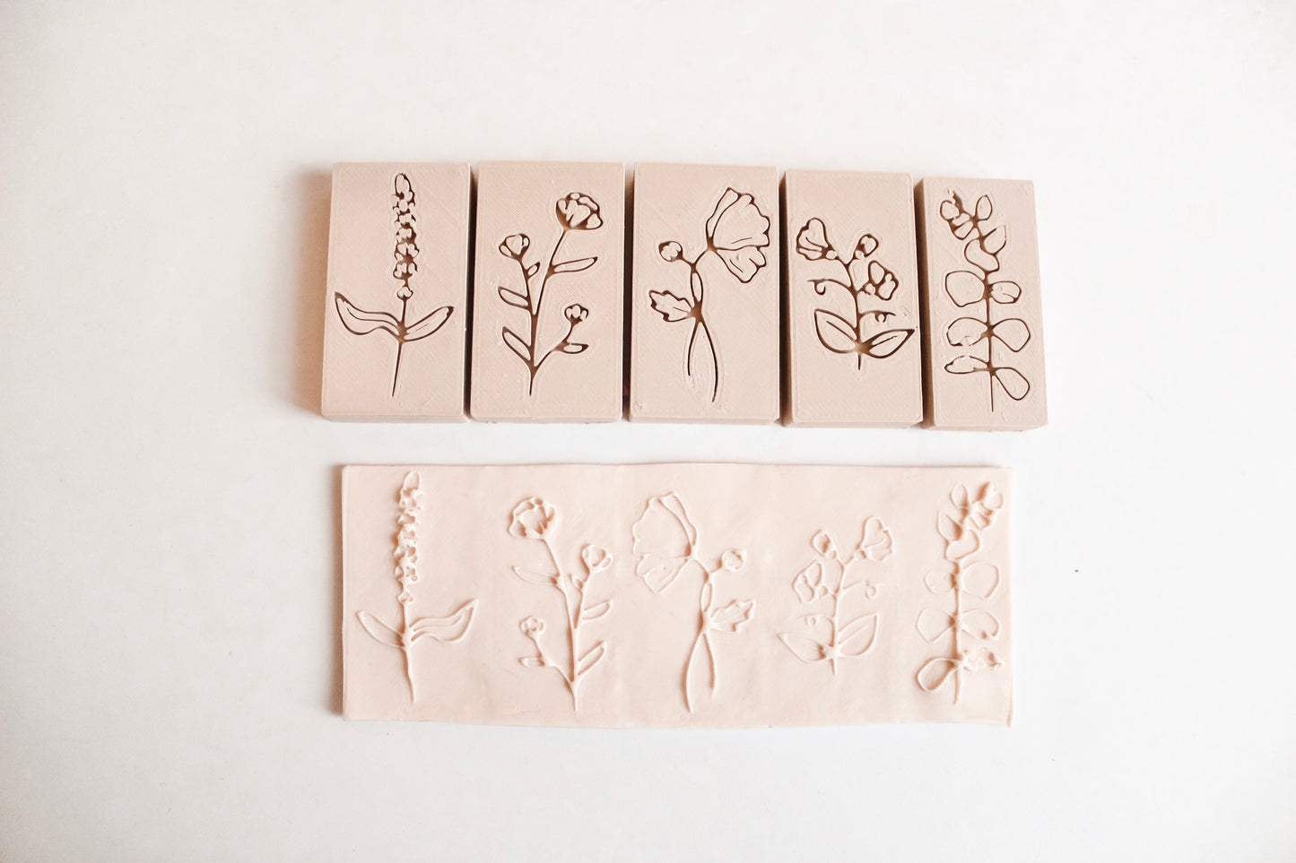 Full Set - Flower Embossing Clay Texture Stamps