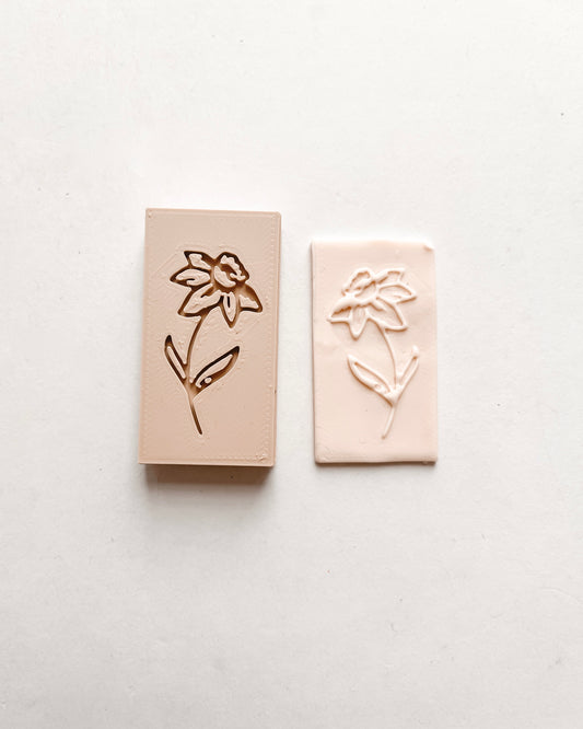 Daffodil Clay Embossing Stamp - March Birth Flower